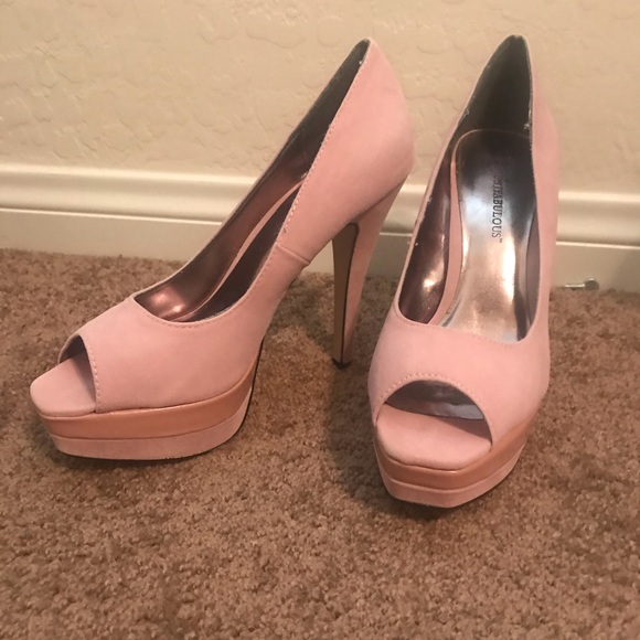 Women’s Pink Suede heels size 7 - Picture 6 of 8